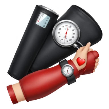 blood pressure cuff dial wrapped around upper arm sticker