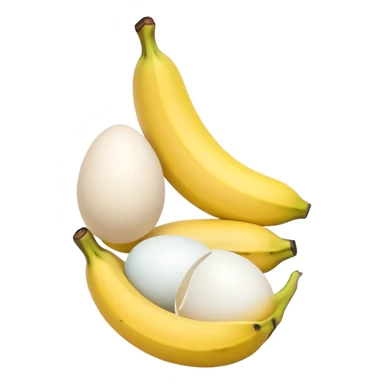 A banana standing between two eggs sticker