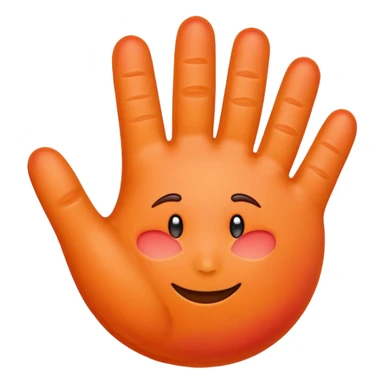 Peach emoji with a handprint on it sticker