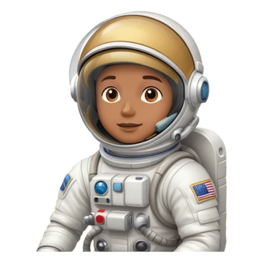 astronaut in white spacesuit spacewalking over a field sticker