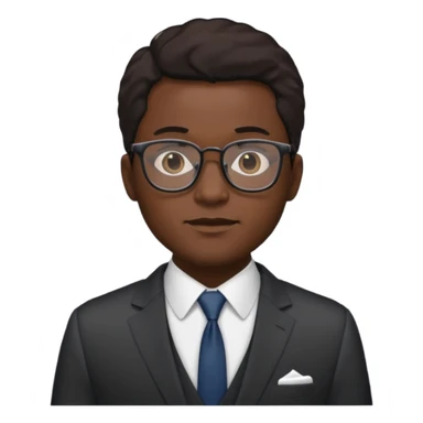 black man in suits wearing glasses sticker