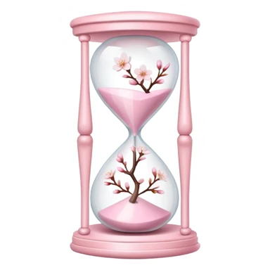 Pink pastel and white Cherry Blossom hourglass sticker