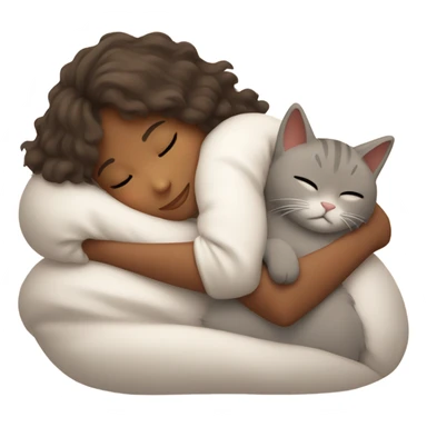 Girl and cat sleeping sticker