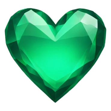 Emerald green plain heart emoji  sticker