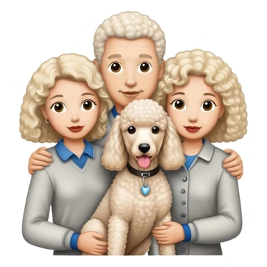 Four Family and a white standard poodle sticker