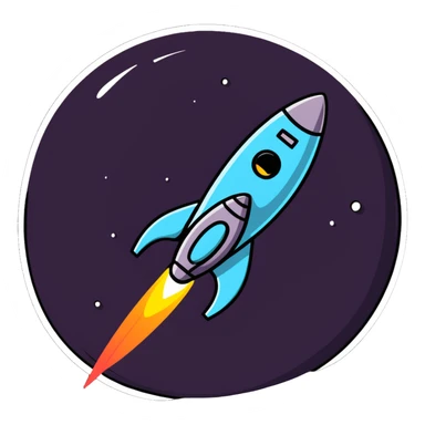 wormhole and spaceship, inspired by Interstellar sticker