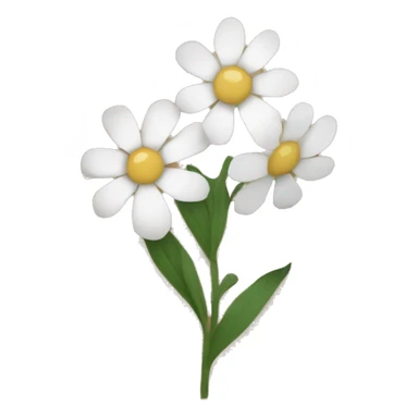 white flowers in brown paper sticker