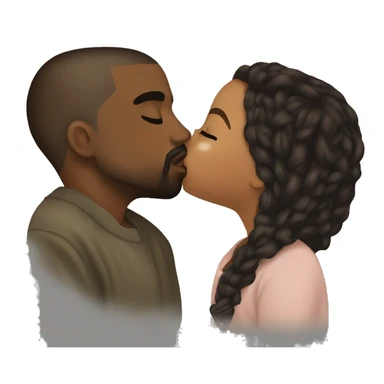 Kanye west kissing north west sticker