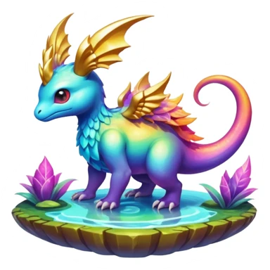 Epic divine legendary complex detailed iridescent gradients aesthetic-Fakémon-creature-scenery sticker