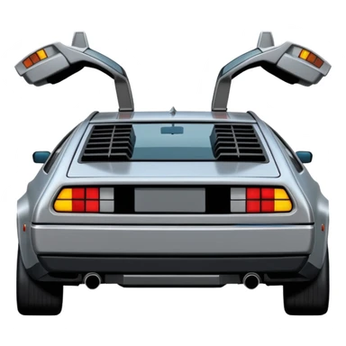 Silver DMC 12 Delorean back rearview sticker