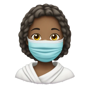 Girl wearing a Face Mask and a towel  sticker