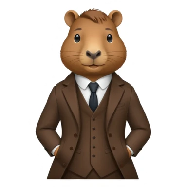 Asme una capibara con trage elegante solo que se le vea desde el traje  sticker