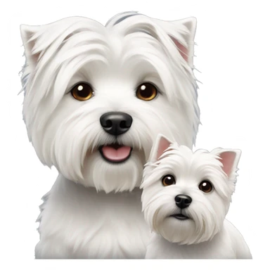 West highland white terrier couple boy and girls (dogs) sticker