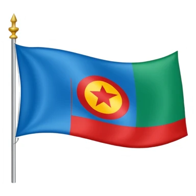 bandera de los gitanos verde azul y círculo rojo sticker