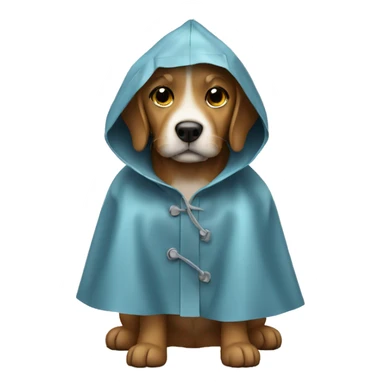 Dog with a raincoat on  sticker
