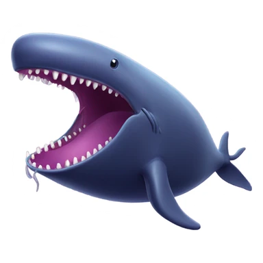 purple sperm whale with open mouth sticker