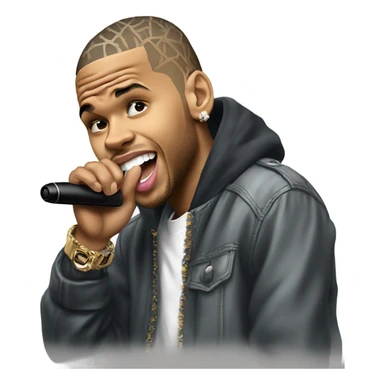 Hyper Realistic Chris Brown singing to Karruche  sticker
