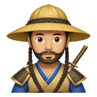 samurai with braided beard and straw hat

































 sticker
