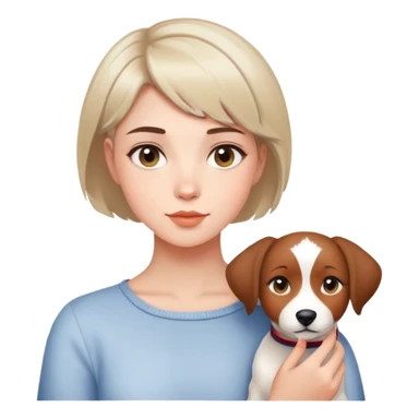 A handsome girl with short hair is holding a white Devon  sticker