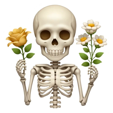 skeleton with flowers  sticker
