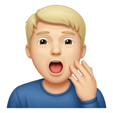  man Yawning  sticker