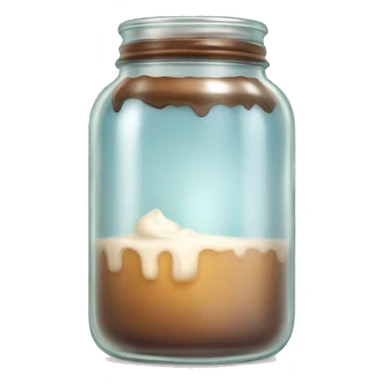 A candle in a glass jar that looks like iced coffee sticker