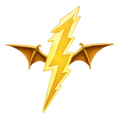 golden lightning bolt with dragon wings sticker