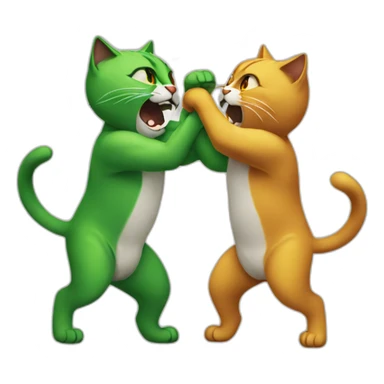two cat gree fighting sticker