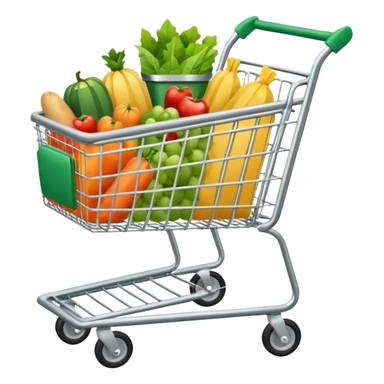 create shopping trolley emoji with green tone color sticker