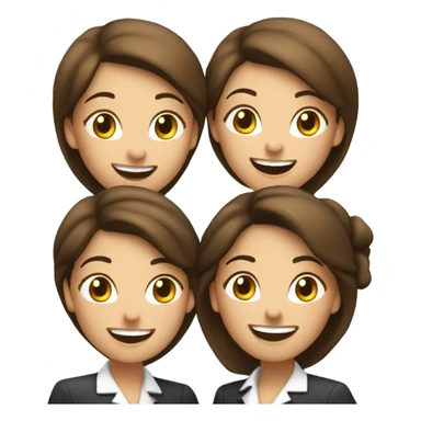 businesswoman duo brunette girls celebrating sticker