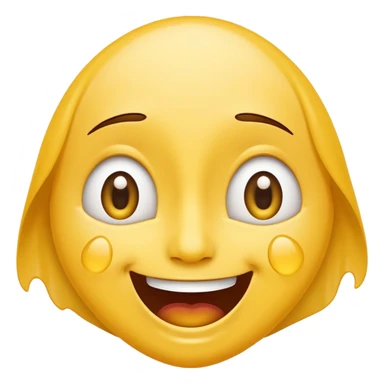 A joyful face emoji with wide eyes and a big smile, tears of laughter flowing.  sticker