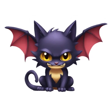 Cool Cute Edgy Chibi Bat-Cat-Noivern-Noibat-Litten-Pokémon-Fakémon-hybrid sticker