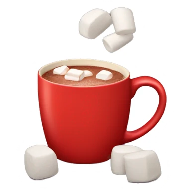 red mug with hot cocoa and marshmallows in it sticker
