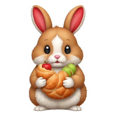apple bunny croissant sticker