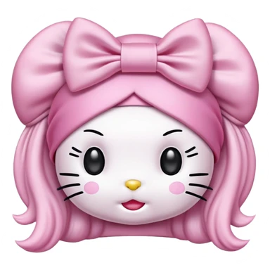 hello kitty wearing a hair bonnet sticker