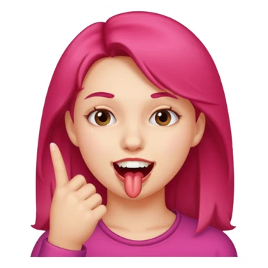 Girl biting finger with teeth only index finger sticker