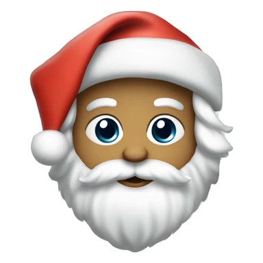 “An adorable Santa with a red suit, fluffy white beard, rosy cheeks, big eyes, and a red hat with a white pom-pom.” sticker