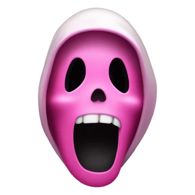 ghostface from scream scary movie in shades of pink with an open screaming black mouth hole sticker