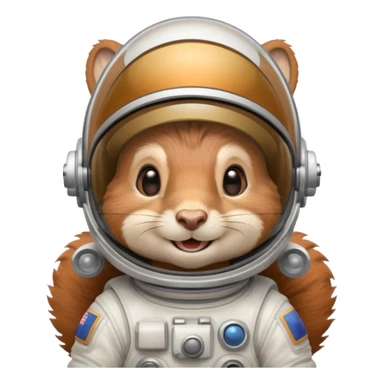 smiling squirrel in an astronaut helmet sticker