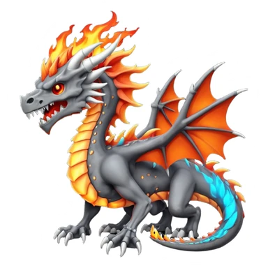 Skeletal Fiery Volcanic Cubone-Salandit-Marowak-Duskull-dragon with a flame-mane-Mohawk sticker