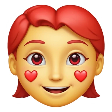 emoji of a smiling face with heart eyes, fish eye lens effect sticker