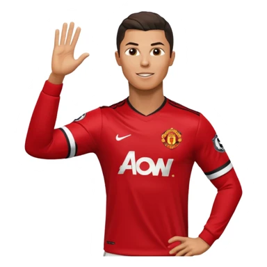 Cristiano Ronaldo doing his iconic suii celebration in a Manchester united jearsy sticker