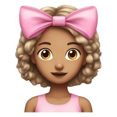 girl with cat ears and pink bow sticker