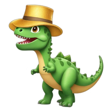 Dinosaure chapeau fête confettis sticker