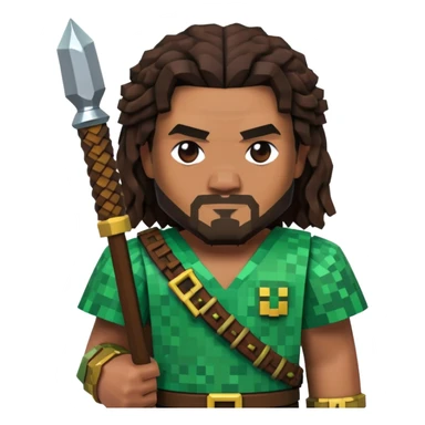 Jason Momoa as a Minecraft character sticker