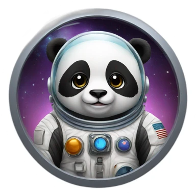 panda dressed as an astronaut sticker