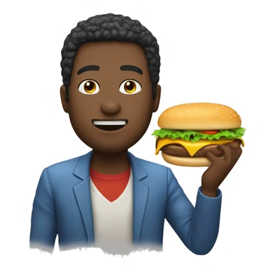 man with yamaka eating cheeseburger sticker