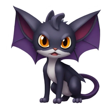  Kawaii Edgy Cool Vampiric Beautiful Noivern-Nargacuga-Litten with big Bat Ears full body sticker