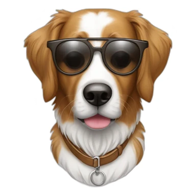 Chien Épagneul breton amusant avec des lunettes de soleil sticker