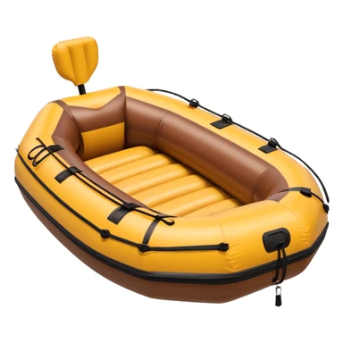 brown round inflatable boat with several seats around the perimeter sticker
